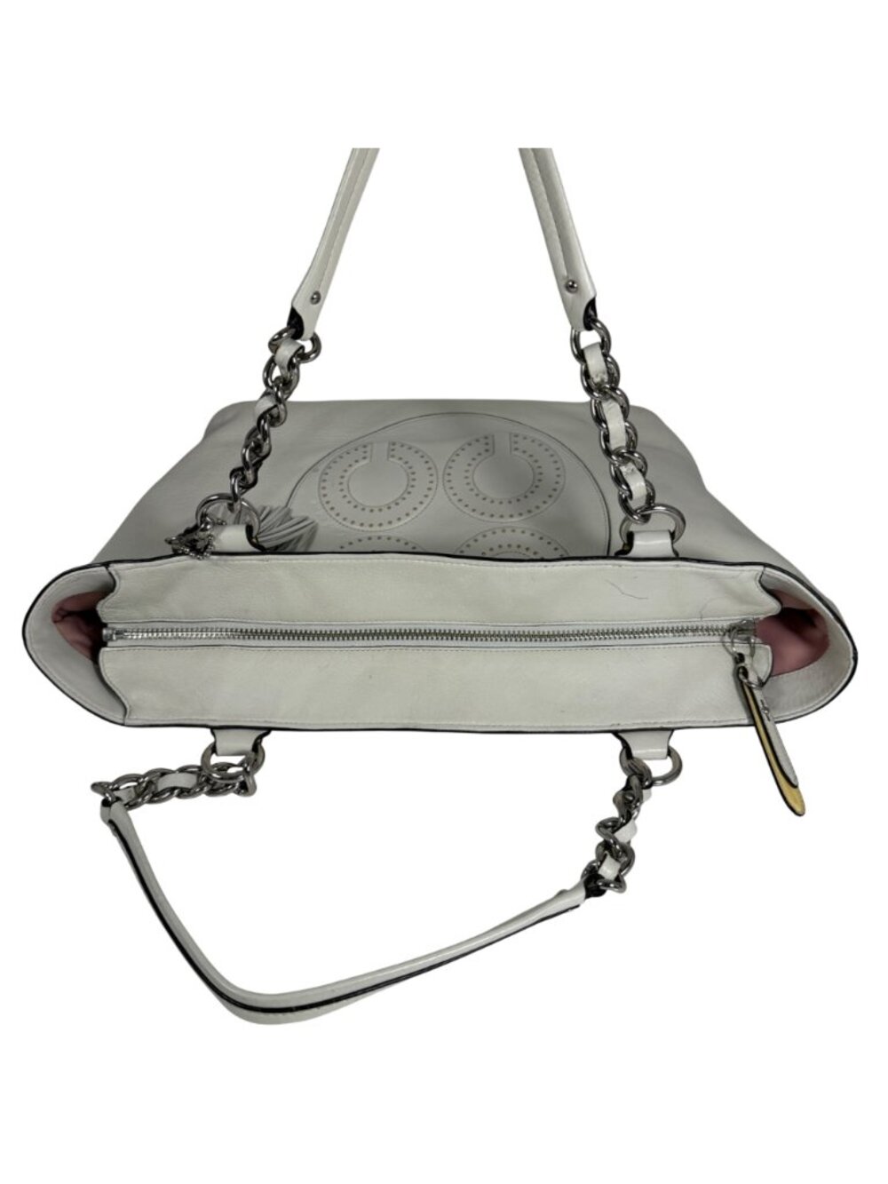 Coach Colette 16485 Tote Leather Shoulder Bag Chain Handle Tassel + Hang Tags - Picture 10 of 16